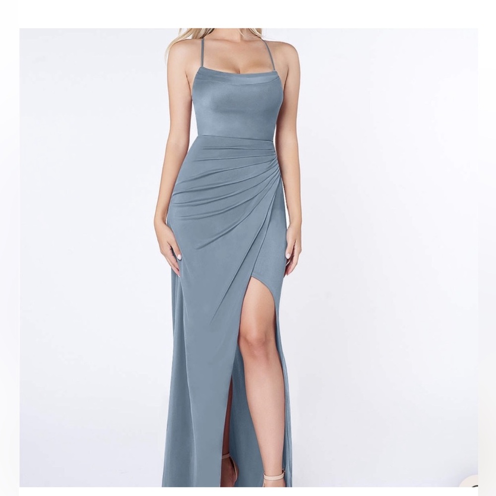 AZAZIE Kalea Dusty Blue bridesmaid dress